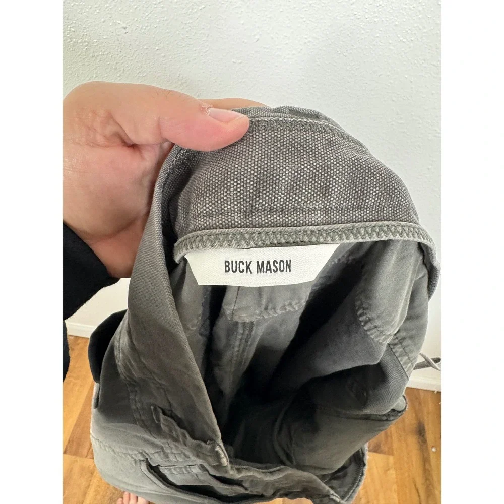 Buck Mason Mens Charcoal Grey Canvas Five Pocket Pants Size 33 BM14005
